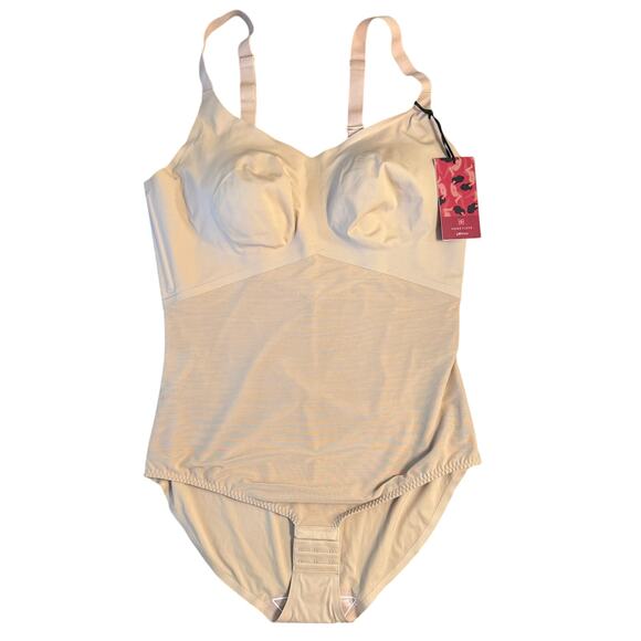 Honeylove Women’s LiftWear Cami Bodysuit Wireless Shapewear Beige Size 2X - Picture 1 of 10